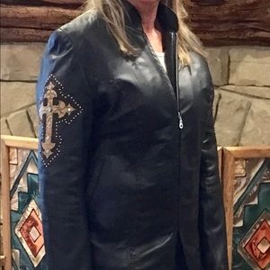 Tribe America Cross Edge leather jacket